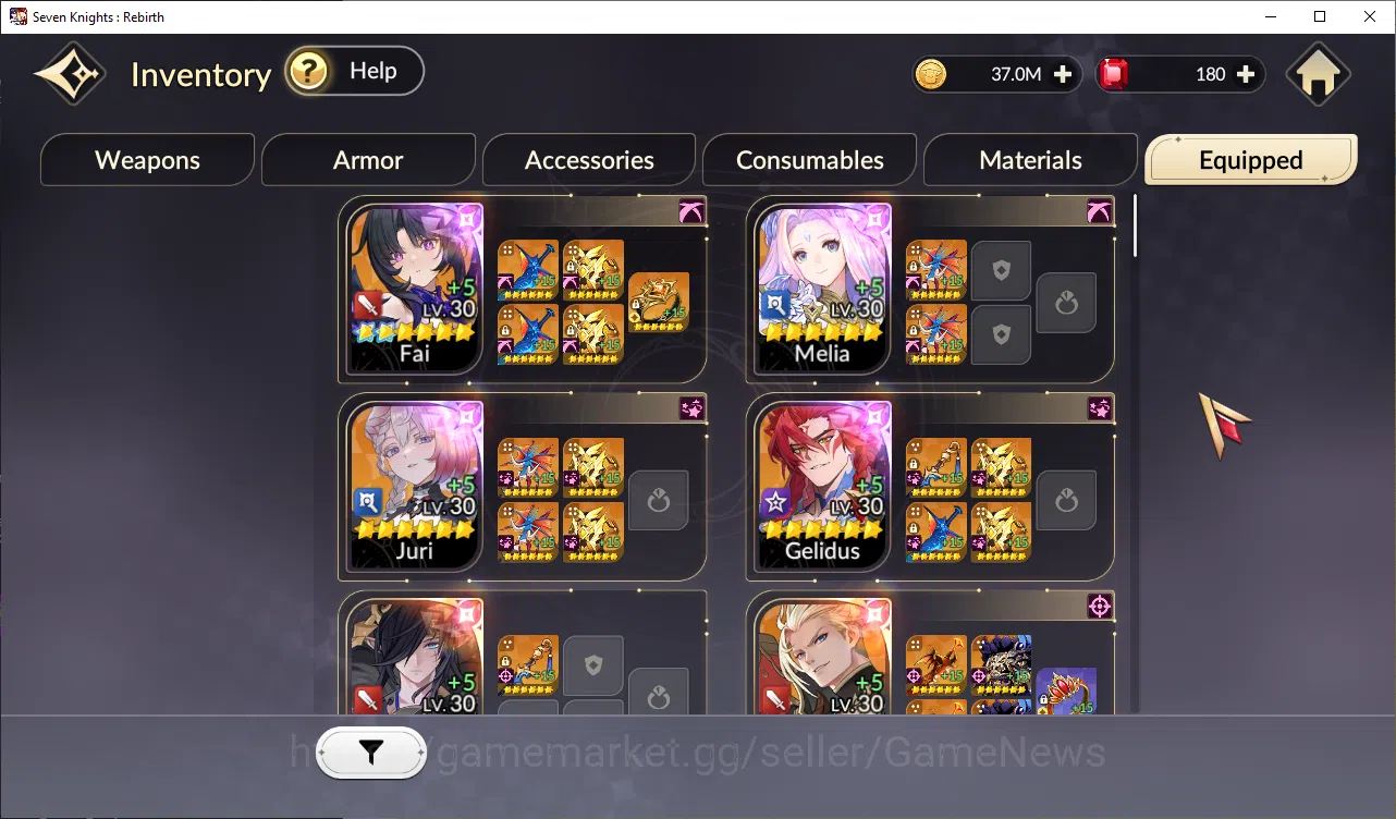 Seven Knights Re:Birth Accounts Global Sea|4 Ex-7k [FaiTC2,Gelidus,Melia,Juri]& 28 image 14