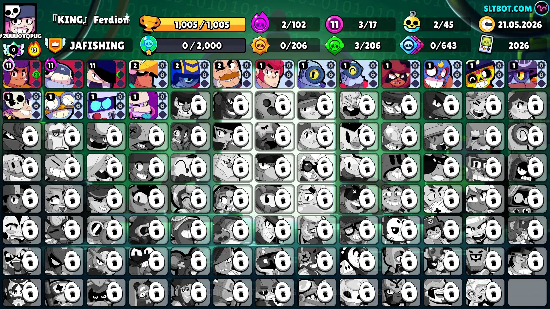 Brawl Stars Accounts Unknown|1005 Trophy|17 Brawlers 3 Max Lv|1 Epic Skin, 2 Rare Skin, 1 Ranked Skin|CN ON|TakeMail(BRS1139) 1