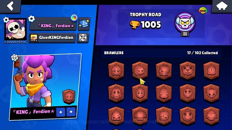 Brawl Stars Accounts Unknown|1005 Trophy|17 Brawlers 3 Max Lv|1 Epic Skin, 2 Rare Skin, 1 Ranked Skin|CN ON|TakeMail(BRS1139) 11
