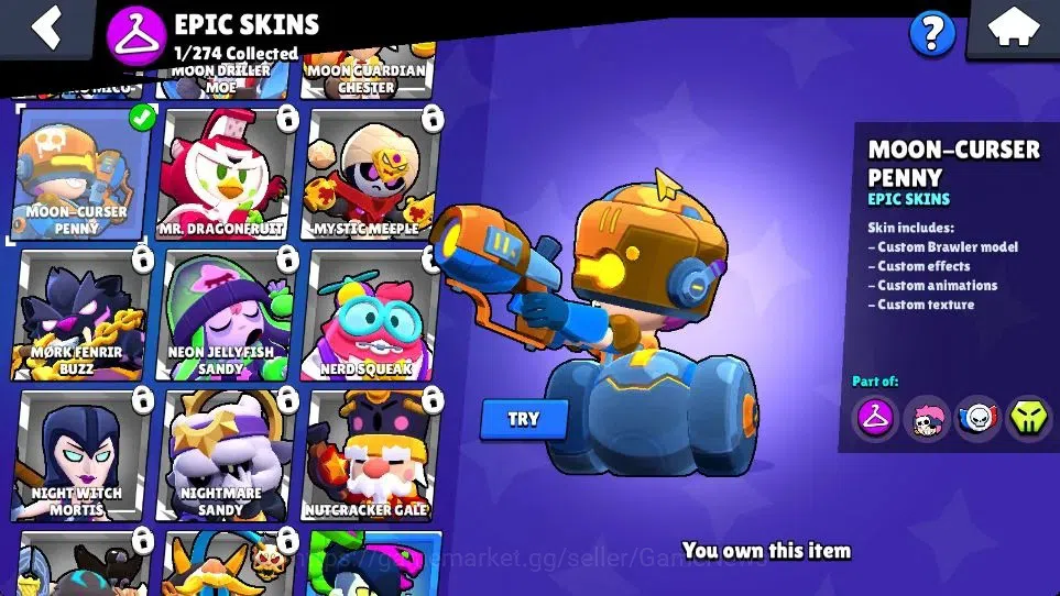 Brawl Stars Accounts Unknown|1005 Trophy|17 Brawlers 3 Max Lv|1 Epic Skin, 2 Rare Skin, 1 Ranked Skin|CN ON|TakeMail(BRS1139) 8
