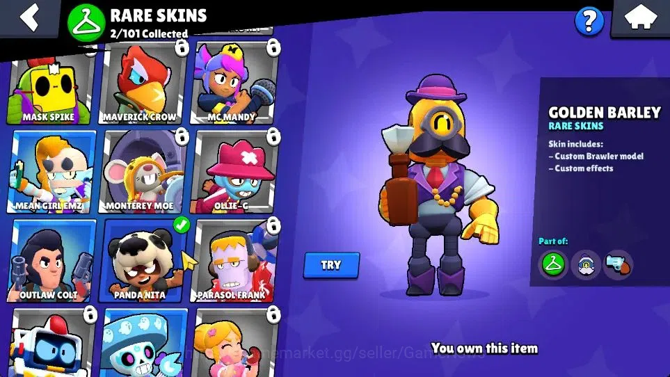 Brawl Stars Accounts Unknown|1005 Trophy|17 Brawlers 3 Max Lv|1 Epic Skin, 2 Rare Skin, 1 Ranked Skin|CN ON|TakeMail(BRS1139) 9