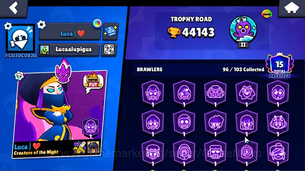 Brawl Stars Accounts 44143 Trophy|96 Brawlers 20 Max Lv|UL KAZE & SIRIU image 2