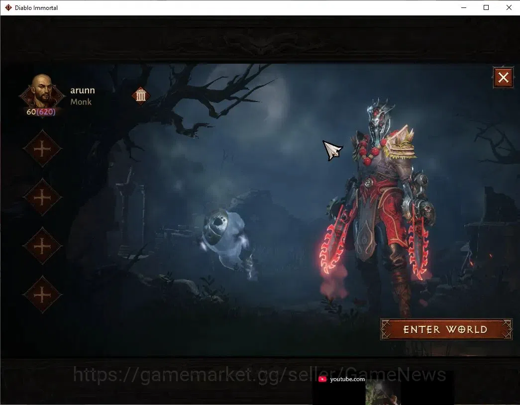 Diablo Immortal Accounts NA-High Heaven|CS ON|Lv60 (520)| MONK |CR 36K |Res image 1