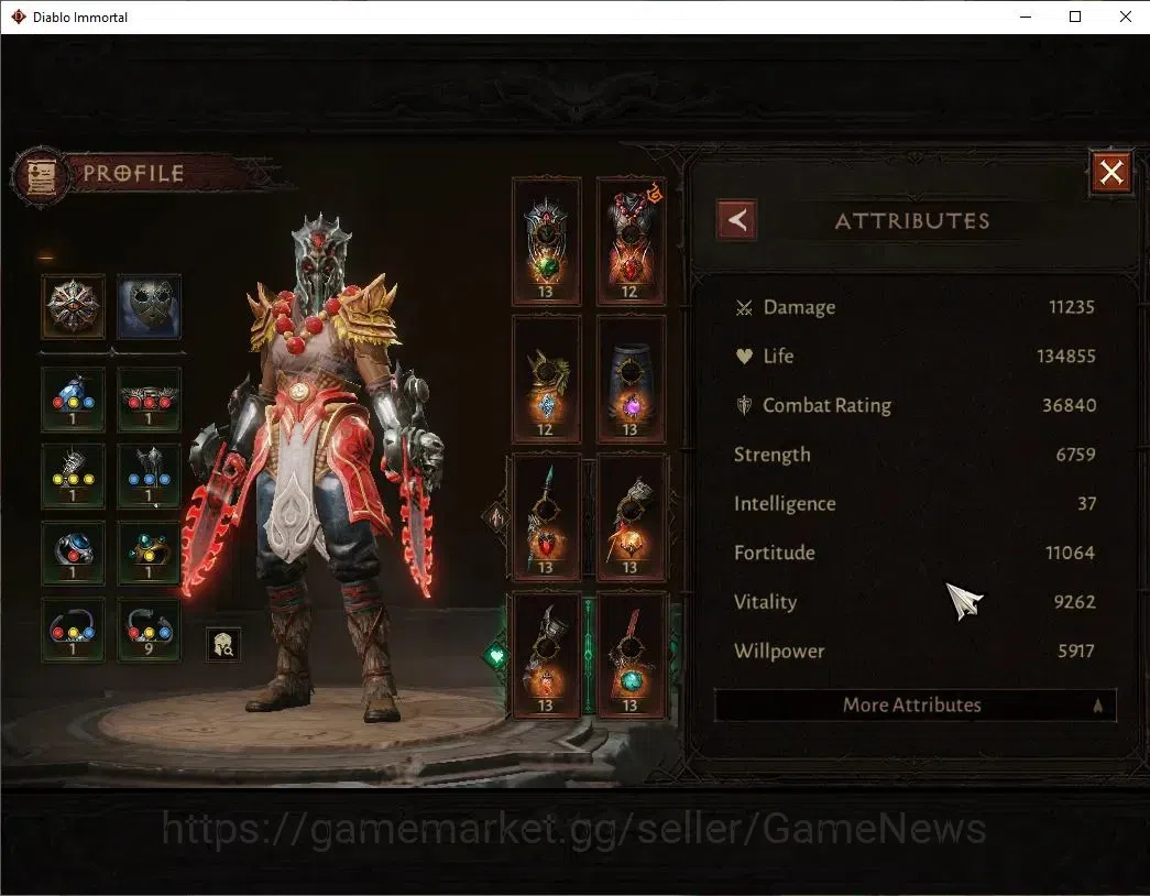 Diablo Immortal Accounts NA-High Heaven|CS ON|Lv60 (520)| MONK |CR 36K |Res image 4