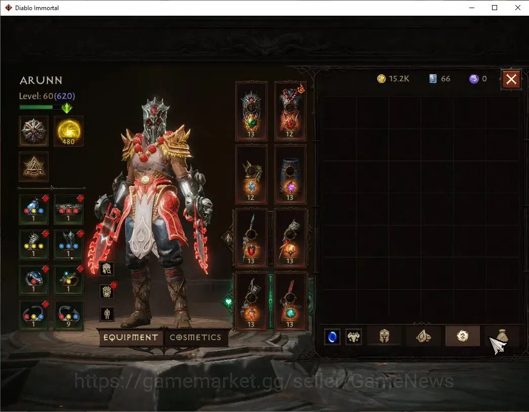 Diablo Immortal Accounts NA-High Heaven|CS ON|Lv60 (520)| MONK |CR 36K |Res image 8