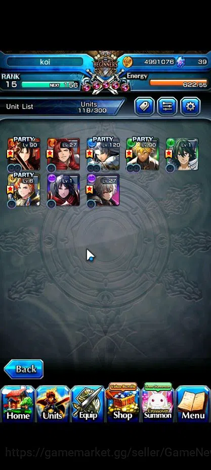 Grand Summoners Accounts Global|Rank 15|8 Ascend|Ultimate Paladin Roy,Fen,H image 4