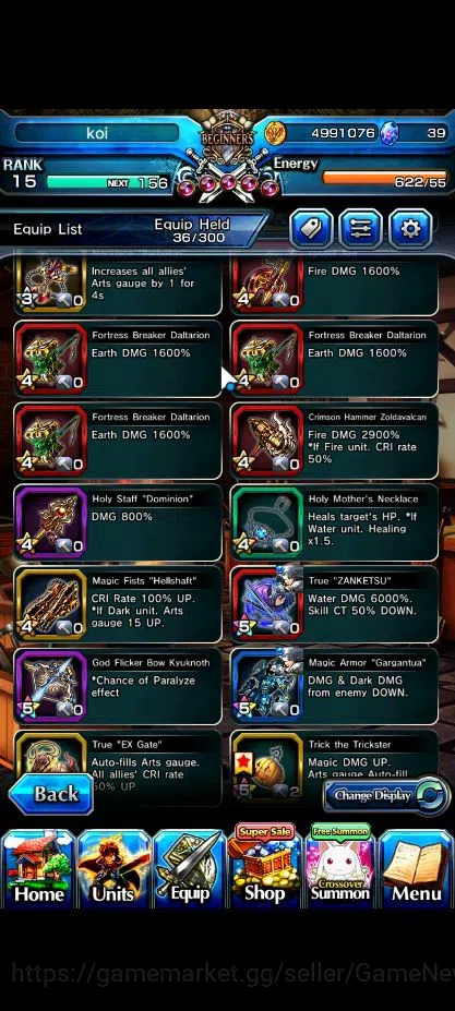 Grand Summoners Accounts Global|Rank 15|8 Ascend|Ultimate Paladin Roy,Fen,H image 8