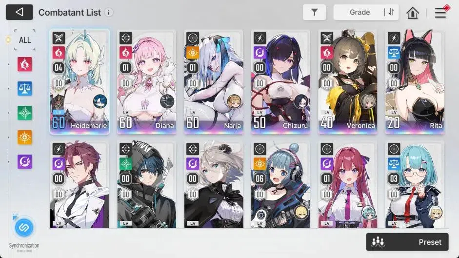 Chaos Zero Nightmare Accounts ASIA | Lv.55 | 9 UR | Heidemarie ME4 | Diana ME1 | image 12