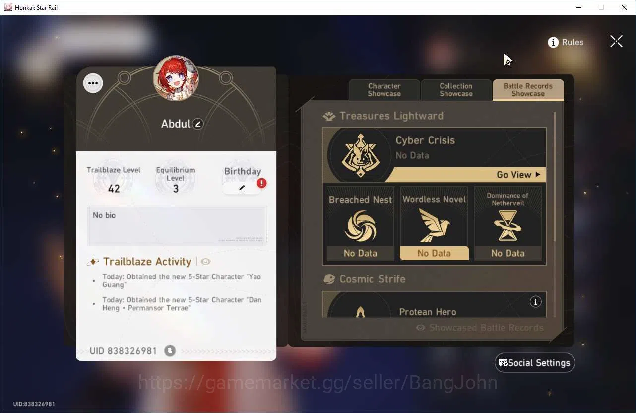 Honkai Star Rail Accounts ASIA | TL42 | Tribbie, Yao Guang, Dan Heng PT | Hi image 17