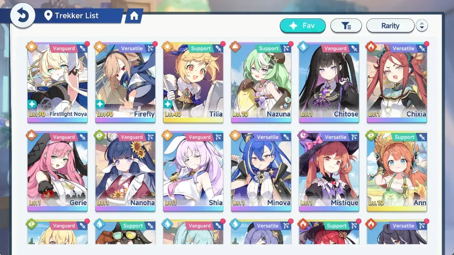 Stella Sora Accounts Global Lv 43|10 SSR,4 Limited|(Noya T3+Sign,Firefly T1+Sign,Shia +Sign,Chitose,Nazuna T3,Etc)+Select 1