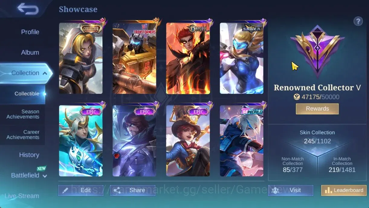 Mobile Legends: Bang Bang Accounts Hero 132|Skin 245|High Glory 67|Tranformers Roger, image 3