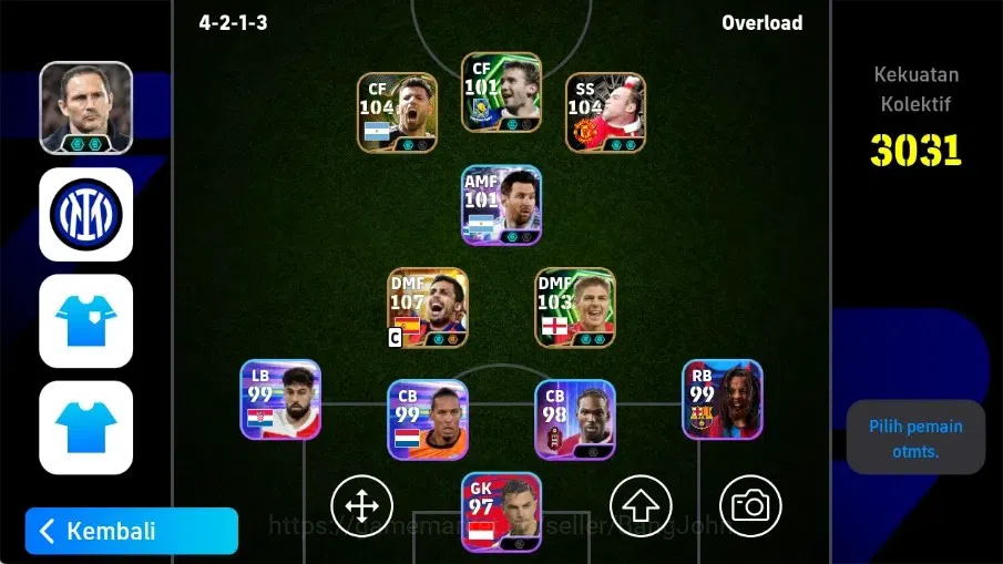 eFootball Accounts Legends & Iconic Players Mobile|PW 3031|Rodri BigT,Sergio Aguero Epic,Andrly Shevchenko Epic,Steven 1