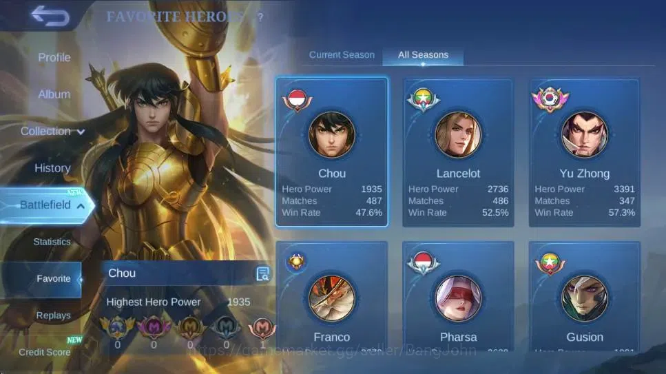 Mobile Legends: Bang Bang Accounts Global|Skin 252|Exalted|Dawning Lancelot,Aspirants image 17