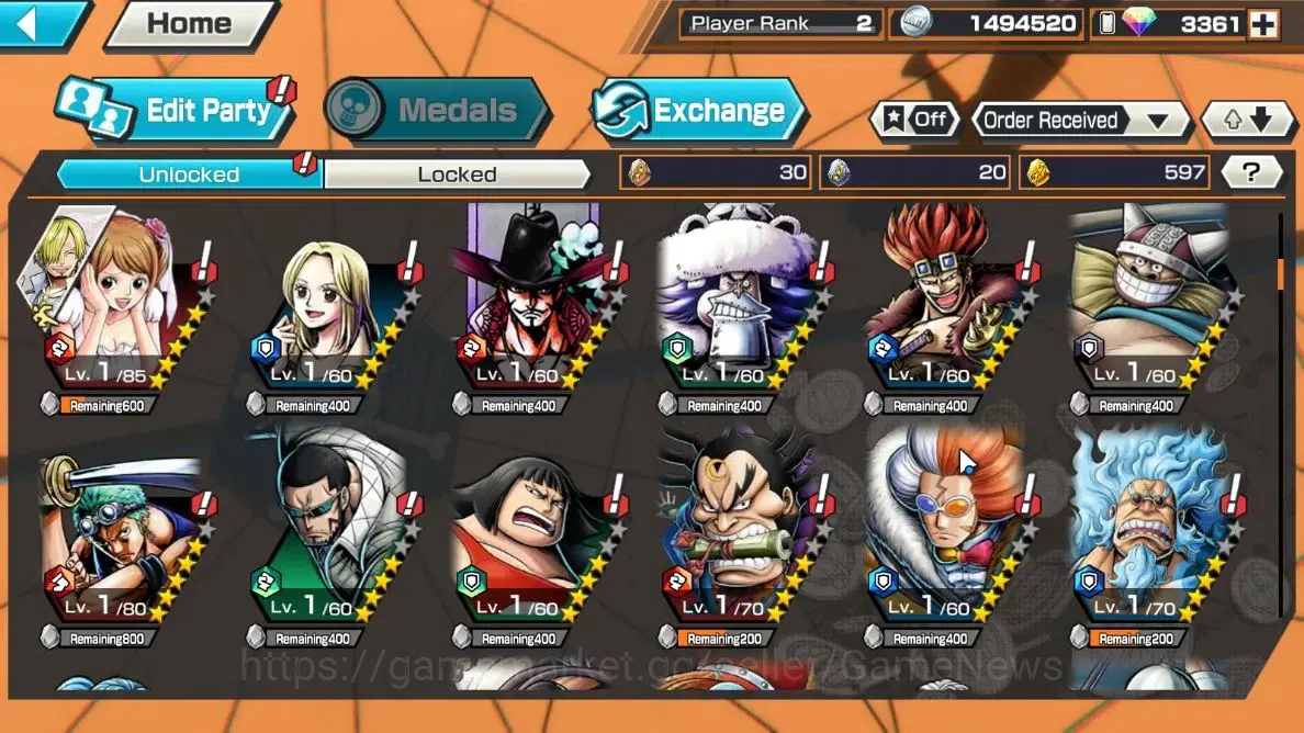 One Piece Bounty Rush Accounts Global| Starter |Ready Gacha 3,3K Rainbow Diamond| image 4