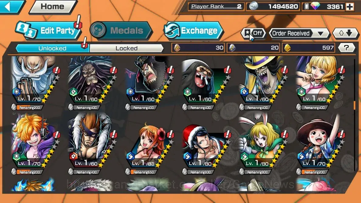 One Piece Bounty Rush Accounts Global| Starter |Ready Gacha 3,3K Rainbow Diamond| image 5