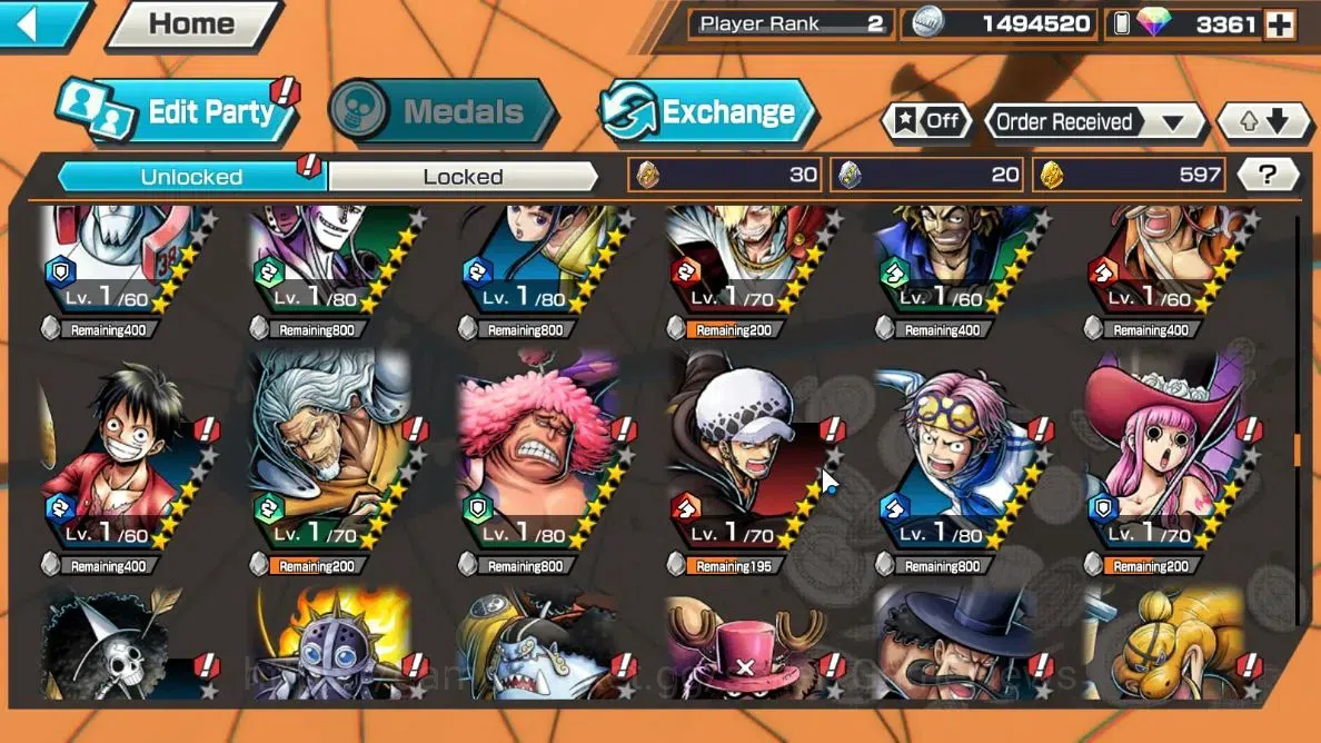 One Piece Bounty Rush Accounts Global| Starter |Ready Gacha 3,3K Rainbow Diamond| image 6