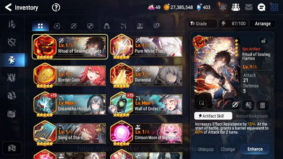 Epic Seven Accounts GLOBAL UNVERIF|New Era|10 ML(Salome,LOT Scales,NM image 9