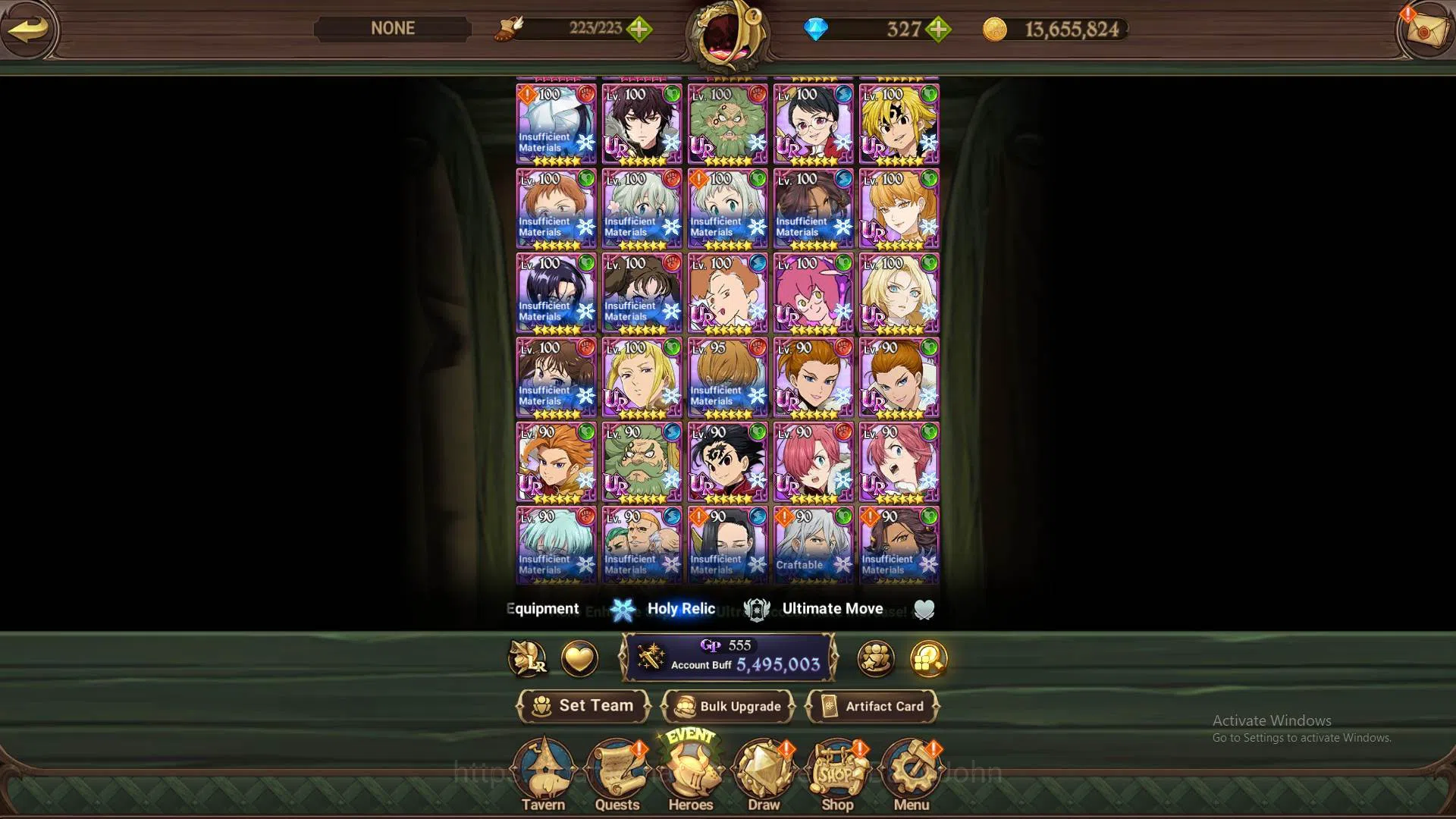 The Seven Deadly Sins: Grand Cross Accounts Endgame ASIA|5,4M CC|DM 327|4LR Cusack,Merlin,Roxy5/6,Elizabeth|Full collab 12