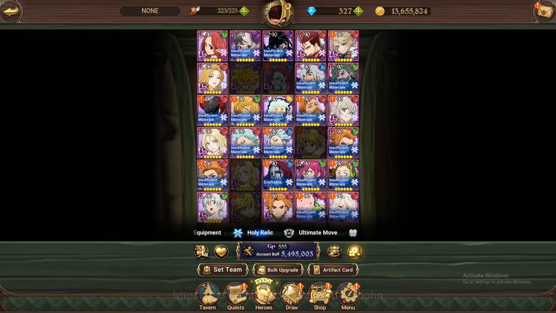 The Seven Deadly Sins: Grand Cross Accounts Endgame ASIA|5,4M CC|DM 327|4LR Cusack,Merlin,Roxy5/6,Elizabeth|Full collab 13
