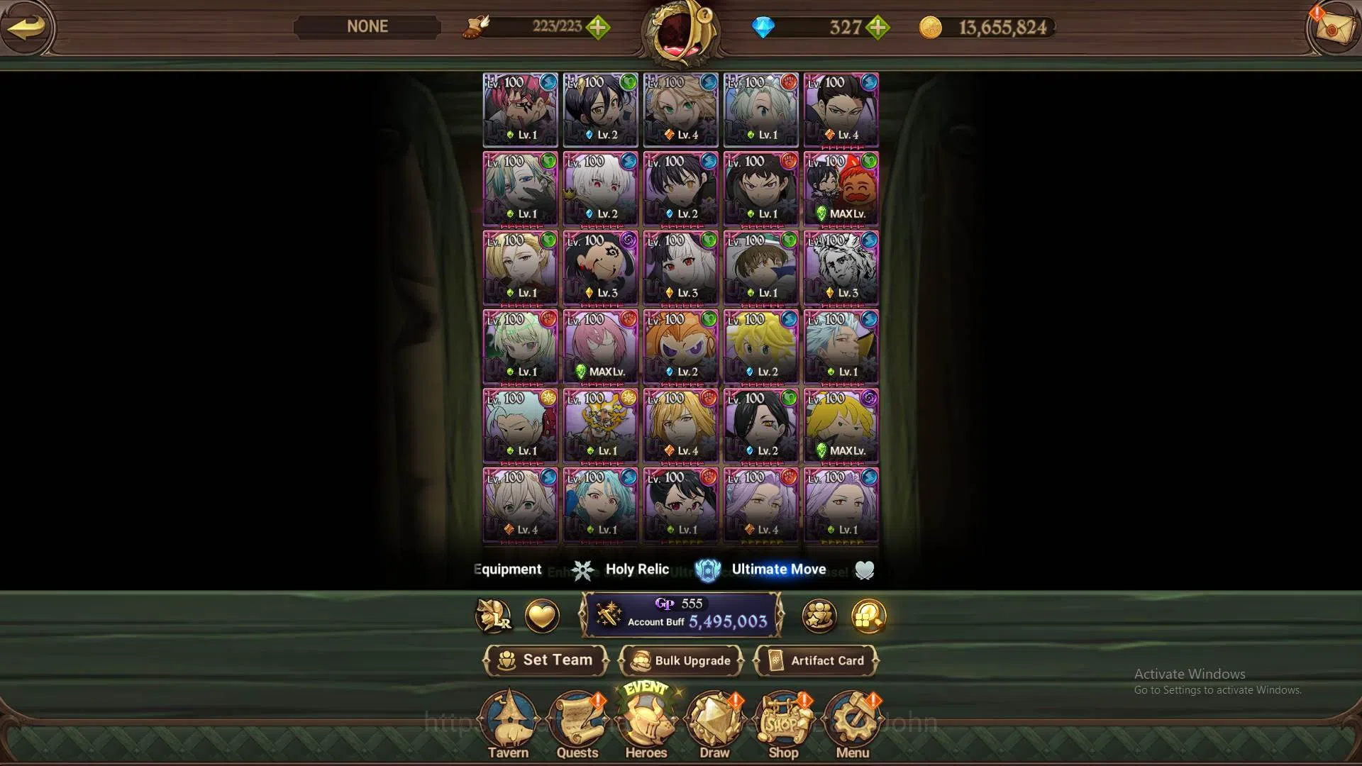 The Seven Deadly Sins: Grand Cross Accounts Endgame ASIA|5,4M CC|DM 327|4LR Cusack,Merlin,Roxy5/6,Elizabeth|Full collab 14