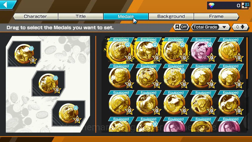 One Piece Bounty Rush Accounts Starter Global|3 EX|BP Kuzan,RO Roronoa Zoro,TFE MArshal D. Teach|Rank 3