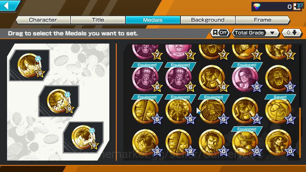One Piece Bounty Rush Accounts Starter Global|3 EX|BP Kuzan,RO Roronoa Zoro,TFE MArshal D. Teach|Rank 5