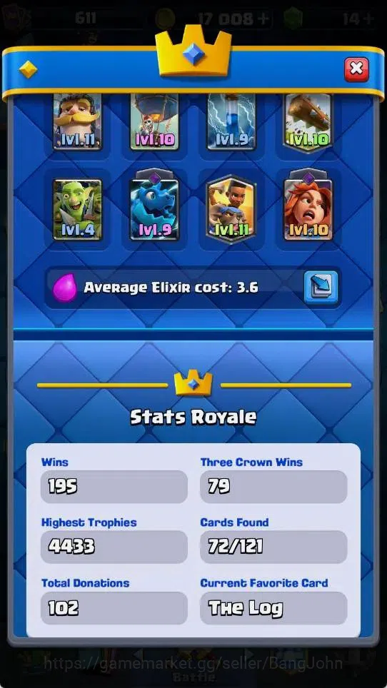 Clash Royale Accounts Mobile | KTL 11 | Trophy 4433 | Card 72 | 1 Hero | image 16