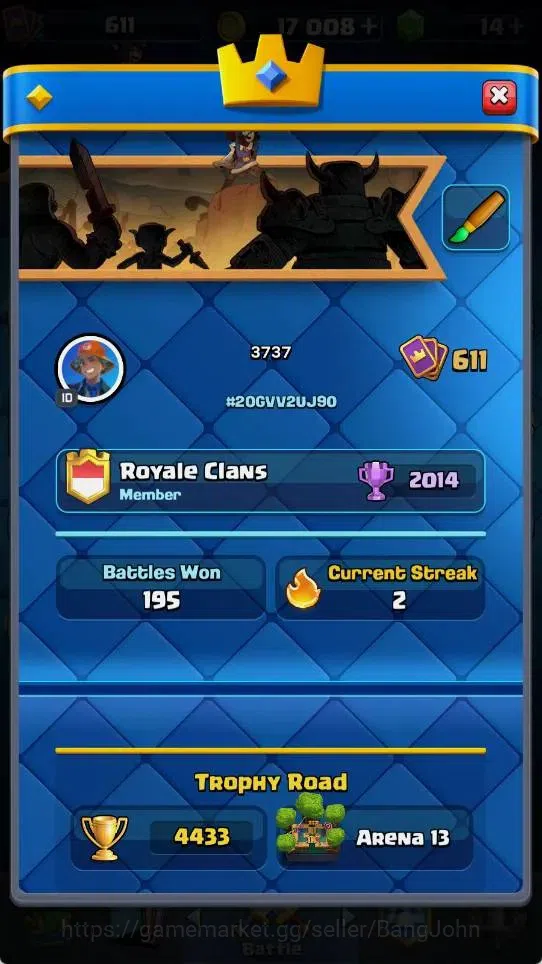 Clash Royale Accounts Mobile | KTL 11 | Trophy 4433 | Card 72 | 1 Hero | image 17