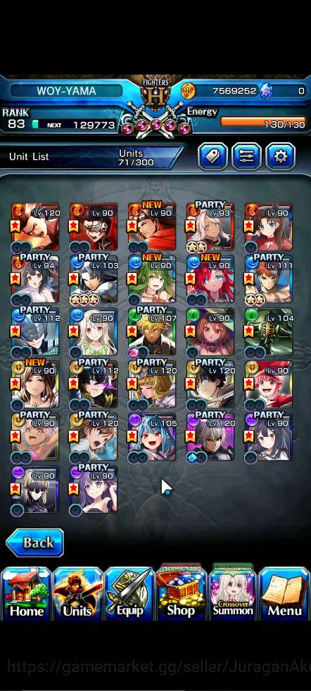 Grand Summoners Accounts Mid-Game Global|Rank 83|27 Ascend |[WH fen,Fabricator,Cestina]+TW  Houka,Isliid 4