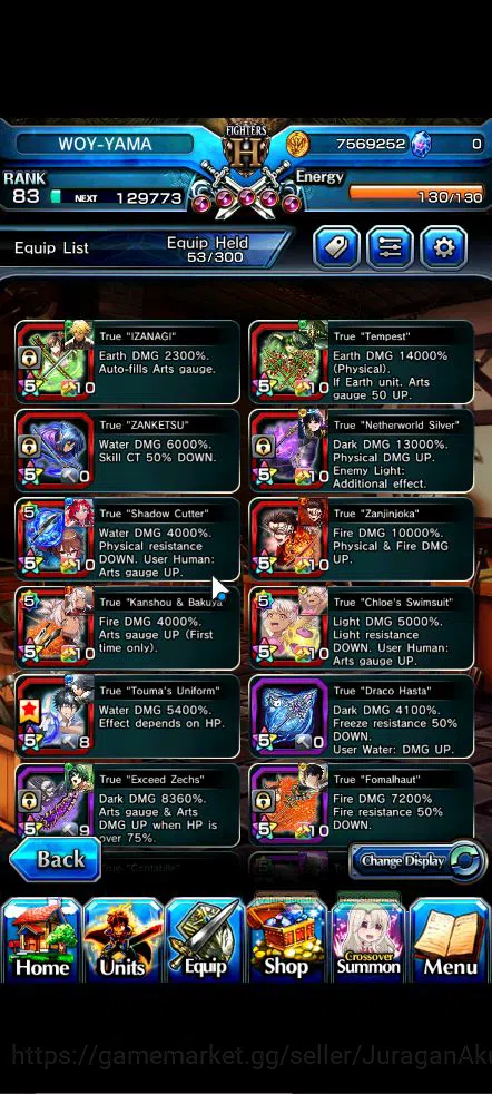 Grand Summoners Accounts Mid-Game Global|Rank 83|27 Ascend |[WH fen,Fabricator,Cestina]+TW  Houka,Isliid 5