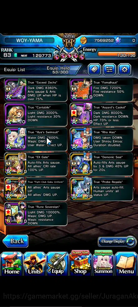 Grand Summoners Accounts Mid-Game Global|Rank 83|27 Ascend |[WH fen,Fabricator,Cestina]+TW  Houka,Isliid 6