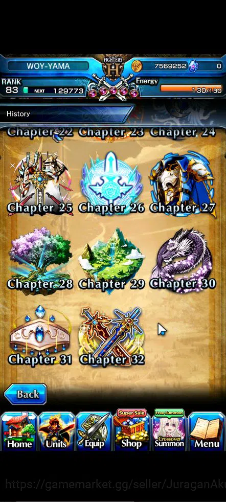 Grand Summoners Accounts Mid-Game Global|Rank 83|27 Ascend |[WH fen,Fabricator,Cestina]+TW  Houka,Isliid 9