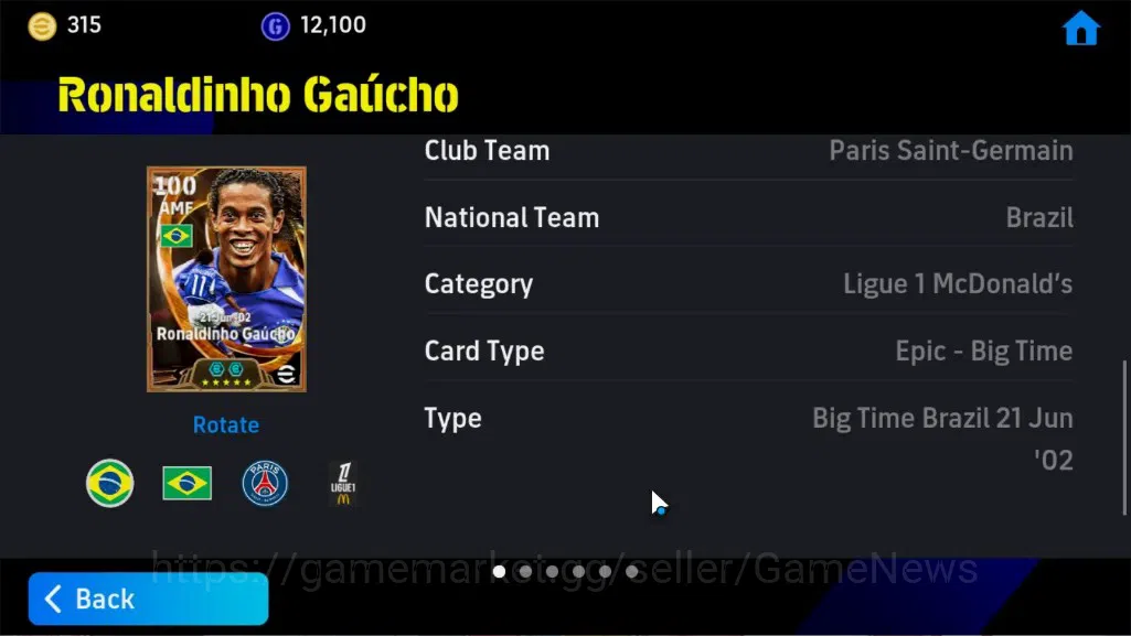 eFootball Accounts Android|Big Time Ronaldinho Gaucho,Epic Steven Ger image 7
