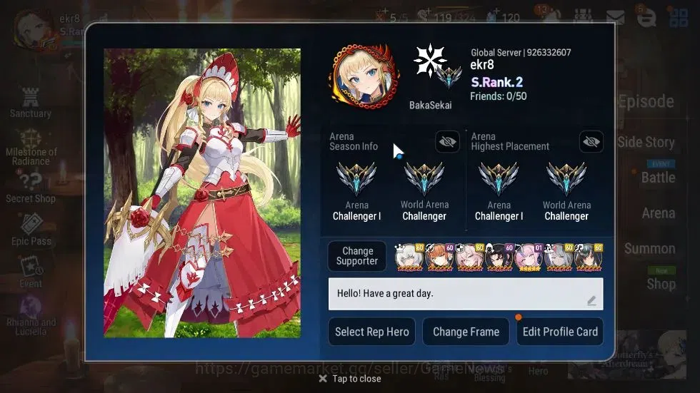 Epic Seven Accounts GLOBAL Unverif|24ML(RhianaLuciel,Salome,BArunka,LO image 2