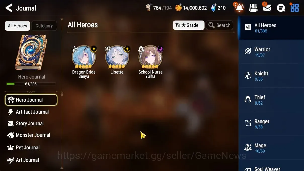 Epic Seven Accounts Starter Global UnVerif|New Era|3 ML(Lisette,School Nurse Yulha,DB Senya)+Lidica,Sharun,Etc|Poh ON|Abys F 1