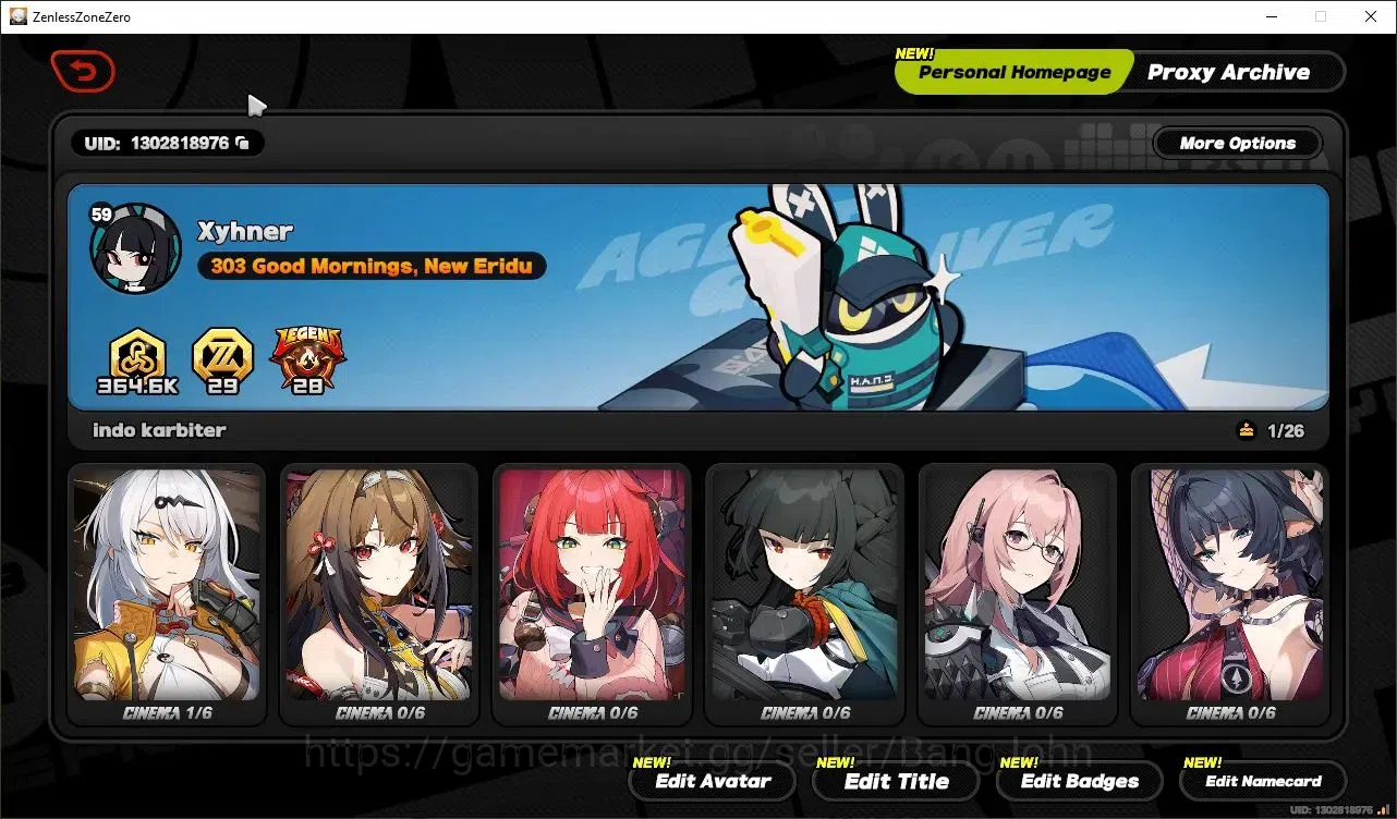 Zenless Zone Zero Accounts ASIA| Lv.59|9 Limited [(Yusuha,YSG,Qingyi,Miyabi)+ image 2