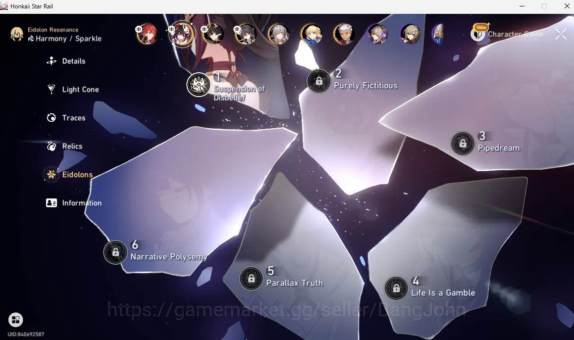 Honkai Star Rail Accounts ASIA|TL 50|5 limit|LC Sign(Archer,Saber),Sparkle E image 11