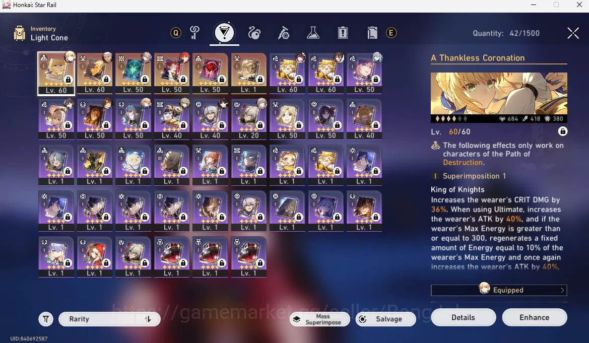 Honkai Star Rail Accounts ASIA|TL 50|5 limit|LC Sign(Archer,Saber),Sparkle E image 4