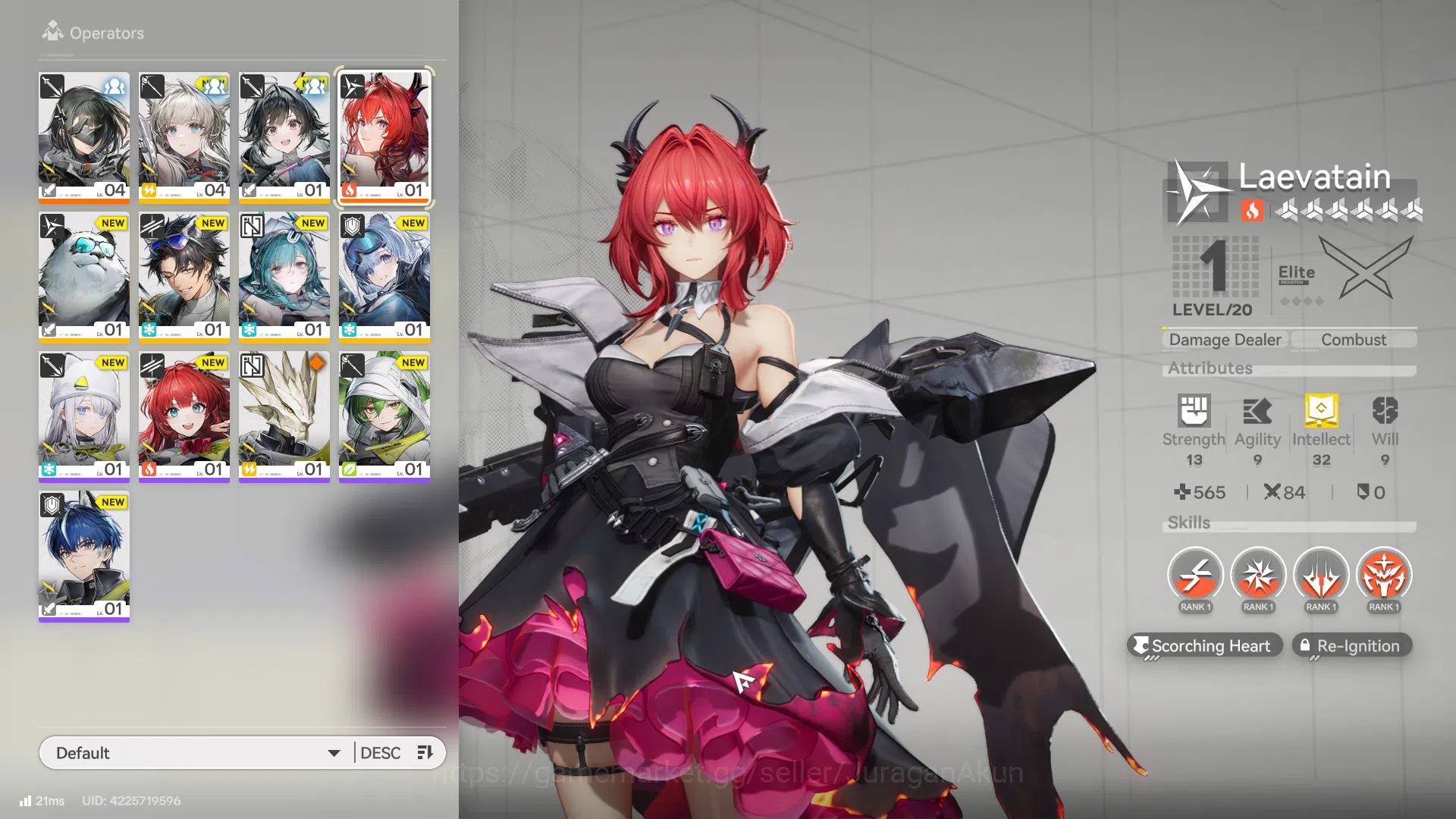 Arknights: Endfield Accounts Asia Lv 2 Day 1 | Fresh Starter Laevatain + 6SR Character + W6 White Night Nova|GrypLink|Take