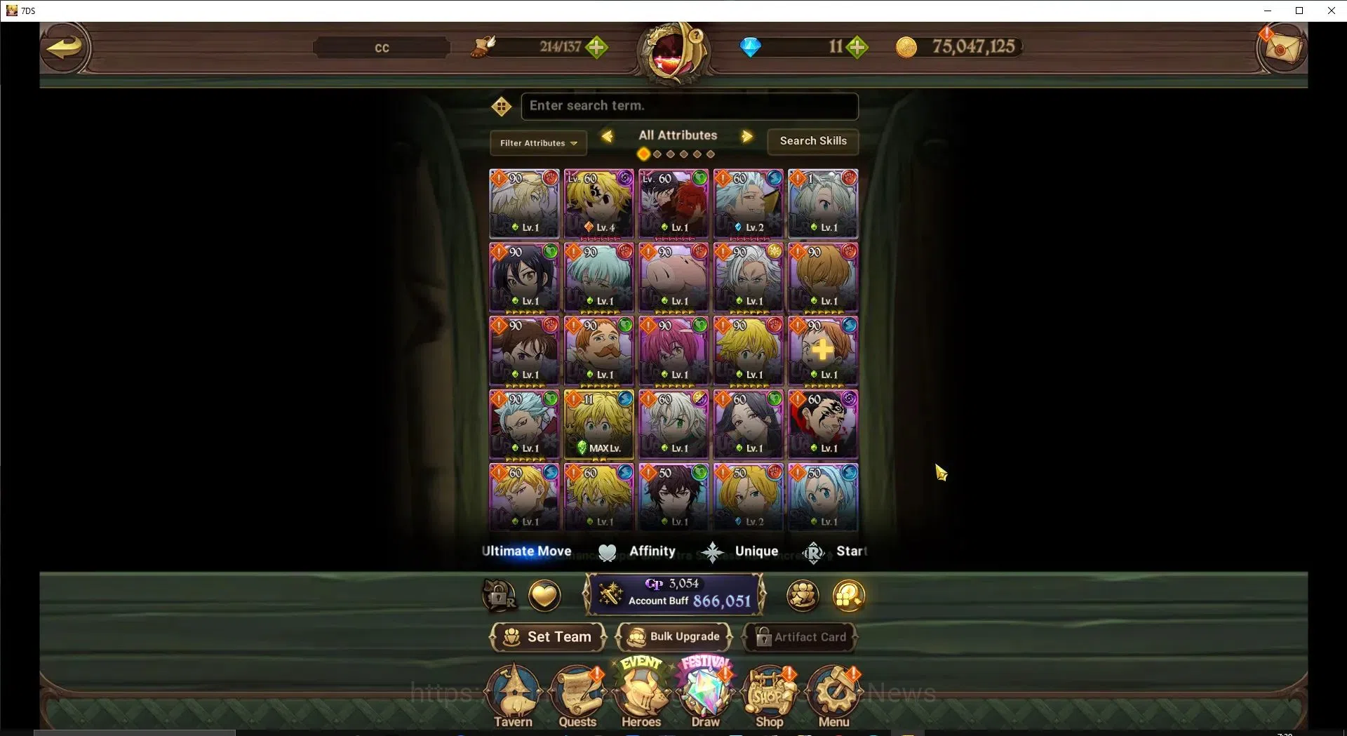 The Seven Deadly Sins: Grand Cross Accounts Asia|866K CC|110 LS+1 UR Selector|2 LR+7 UR|Brunhi image 5