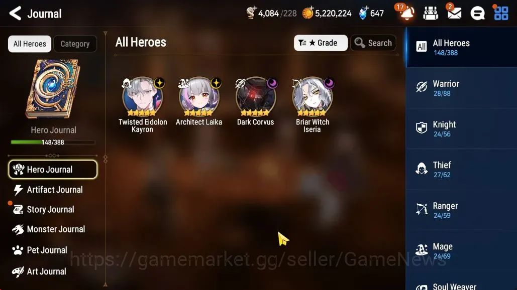 Epic Seven Accounts Starter Global UnVerif|NewEra| 5 ML (BW Iseria,SP Politis,Dark Corvus,etc)+AUBE,Aram,Estelle,Etc|15K 1