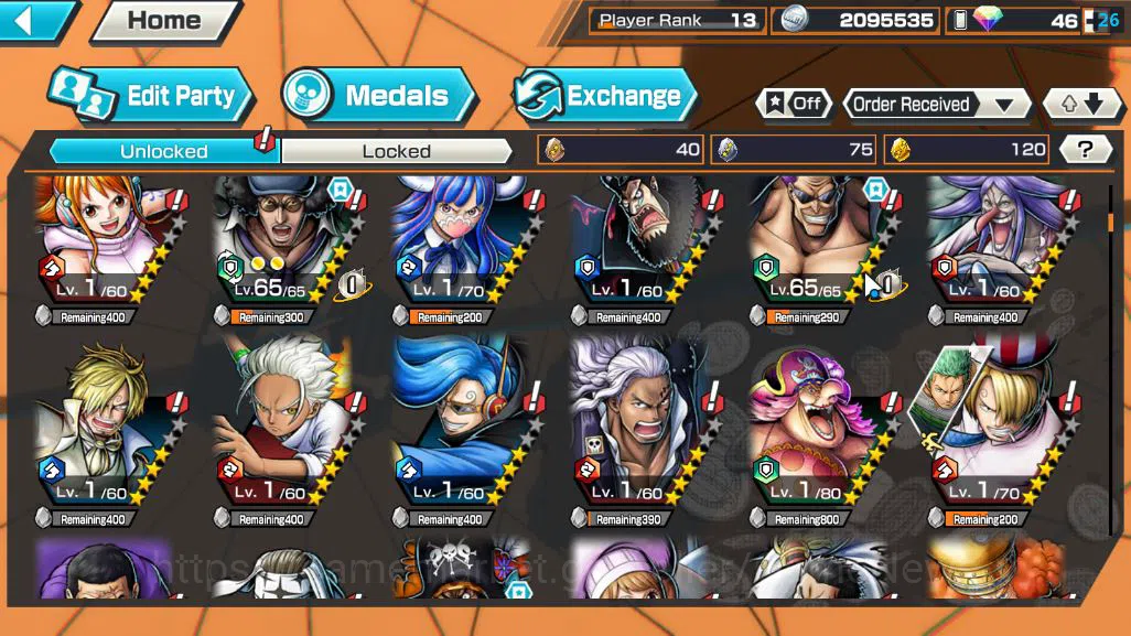 One Piece Bounty Rush Accounts Starter Global|5 EX|Blackbeard Kuzan,Raid on Onighashima roronoa Zoro,NaviHQ 7
