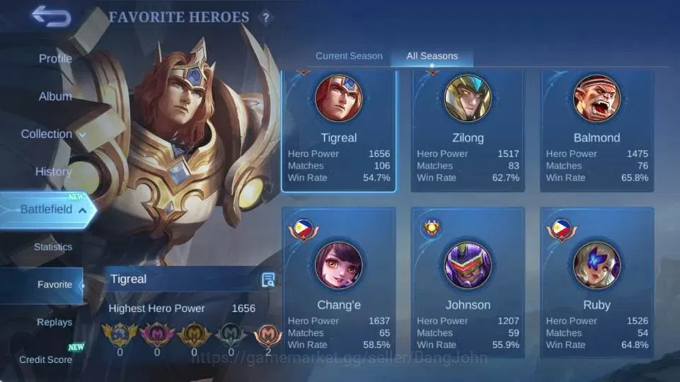 Mobile Legends: Bang Bang Accounts Global Hero 77 Skin 110|CC Natalia|LightBorn TG|M7 image 4