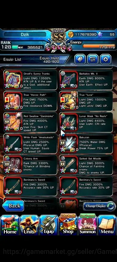 Grand Summoners Accounts Global|2 Sp Art|Rank 128|28 Ascend+18 TW|(Houka lu image 19