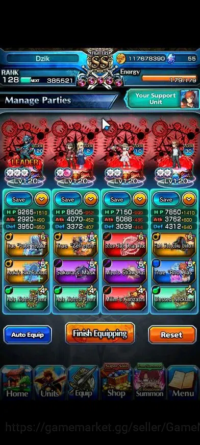 Grand Summoners Accounts Global|2 Sp Art|Rank 128|28 Ascend+18 TW|(Houka lu image 4