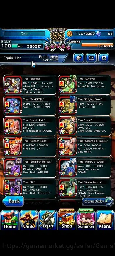 Grand Summoners Accounts Global|2 Sp Art|Rank 128|28 Ascend+18 TW|(Houka lu image 6