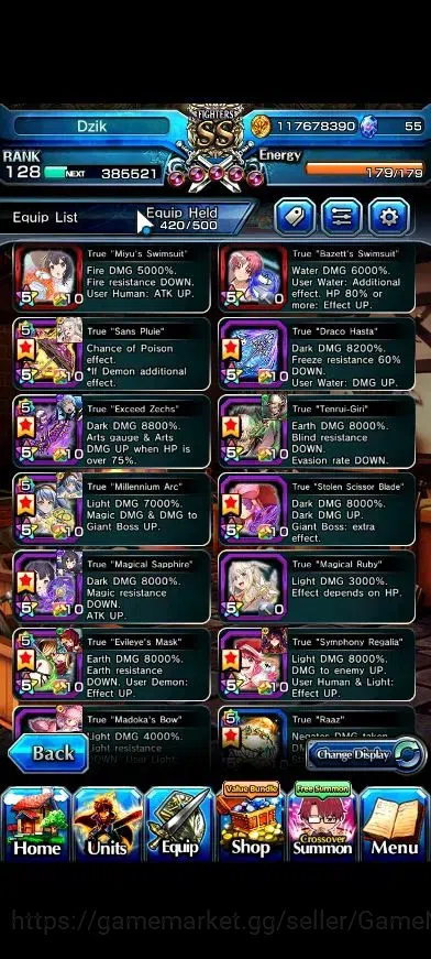 Grand Summoners Accounts Global|2 Sp Art|Rank 128|28 Ascend+18 TW|(Houka lu image 7