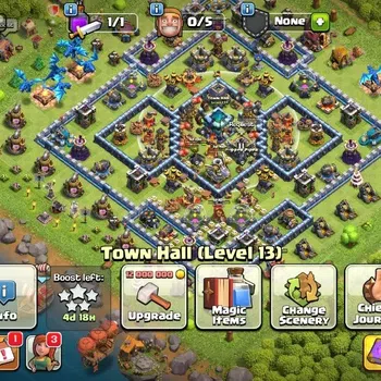 Clash of Clans Accounts High-End LV 121 TH 13-BH 10|HH 7|Limited Skin|BK 50,AQ 53,GW 25,MP 36,RC 13|BM 18,BC 19|623 Gems|CN
