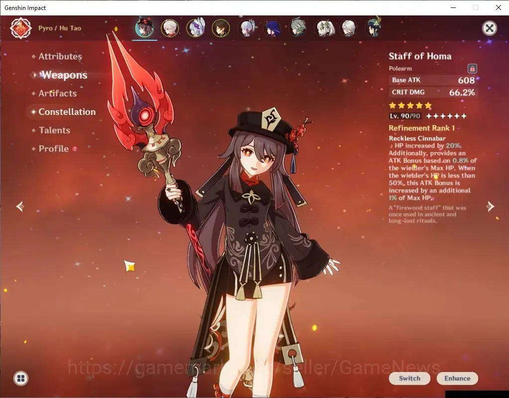 Genshin Impact Accounts ASIA|AR 57|9 Limit+7(*5WeP)|(Hutao)+Sign,Arlecchin image 3