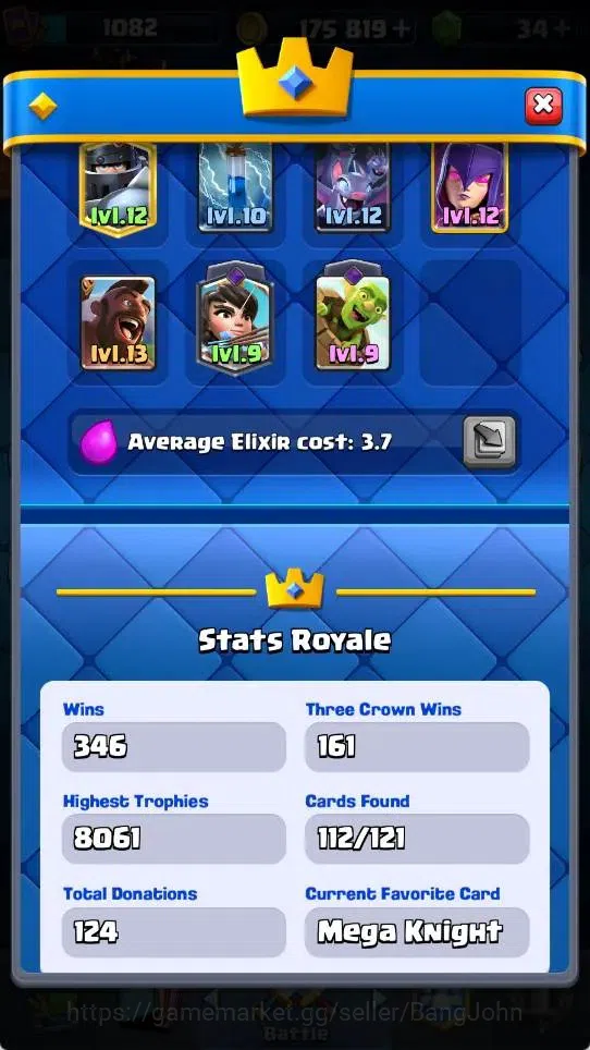 Clash Royale Accounts Mobile |KTL 12|Trophy 8061|5 EVO Cards|1 Hero Card image 18